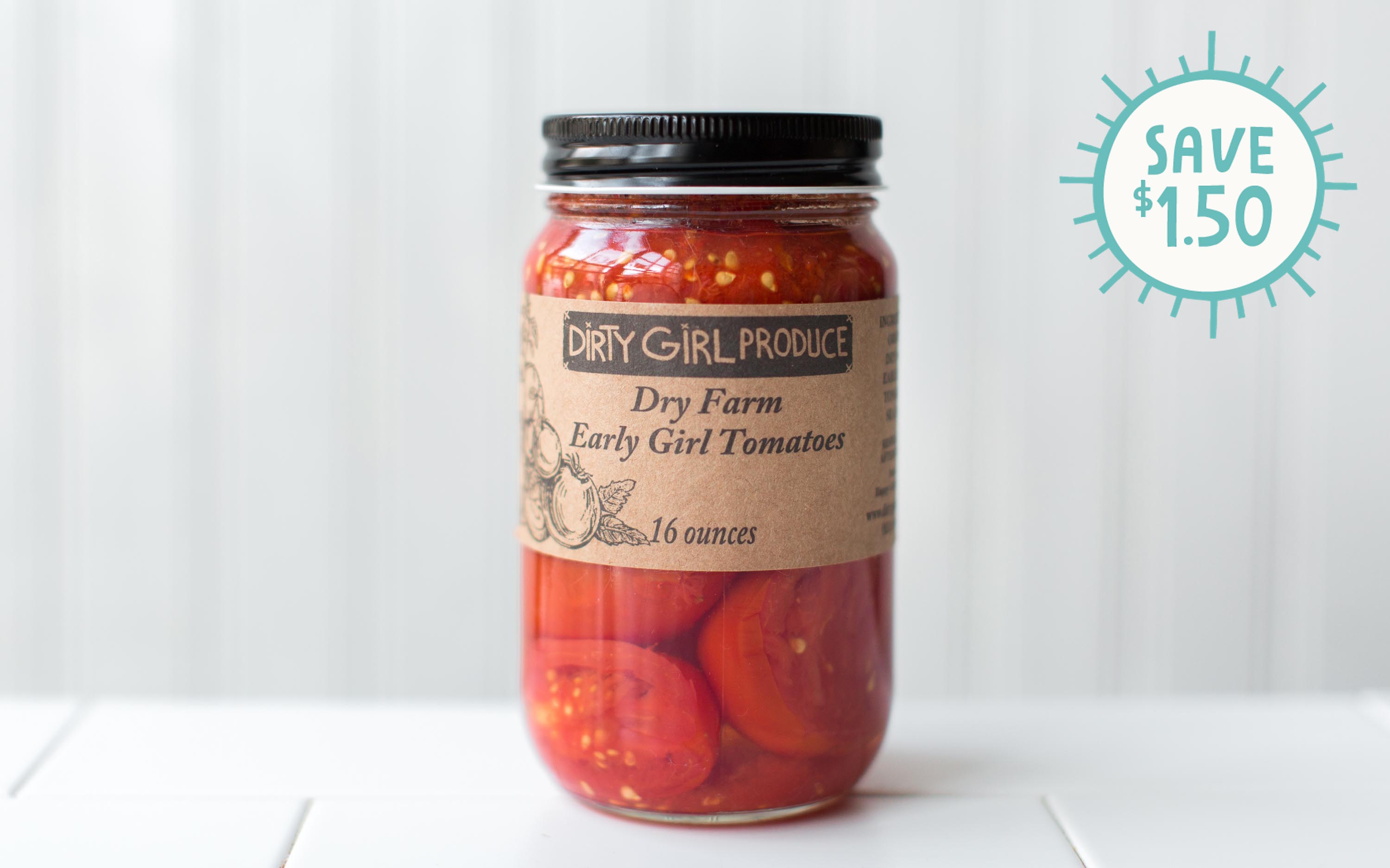 Organic Canned Early Girl Tomatoes with Sea Salt Dirty Girl Produce