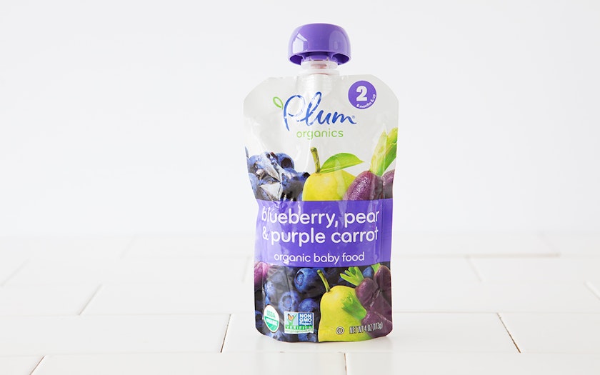purplecarrot,carrotcartoon organic blueberry, pear & purple carrot baby food