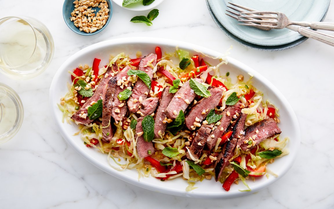Thai Steak Salad with Crunchy Veggies & Mint