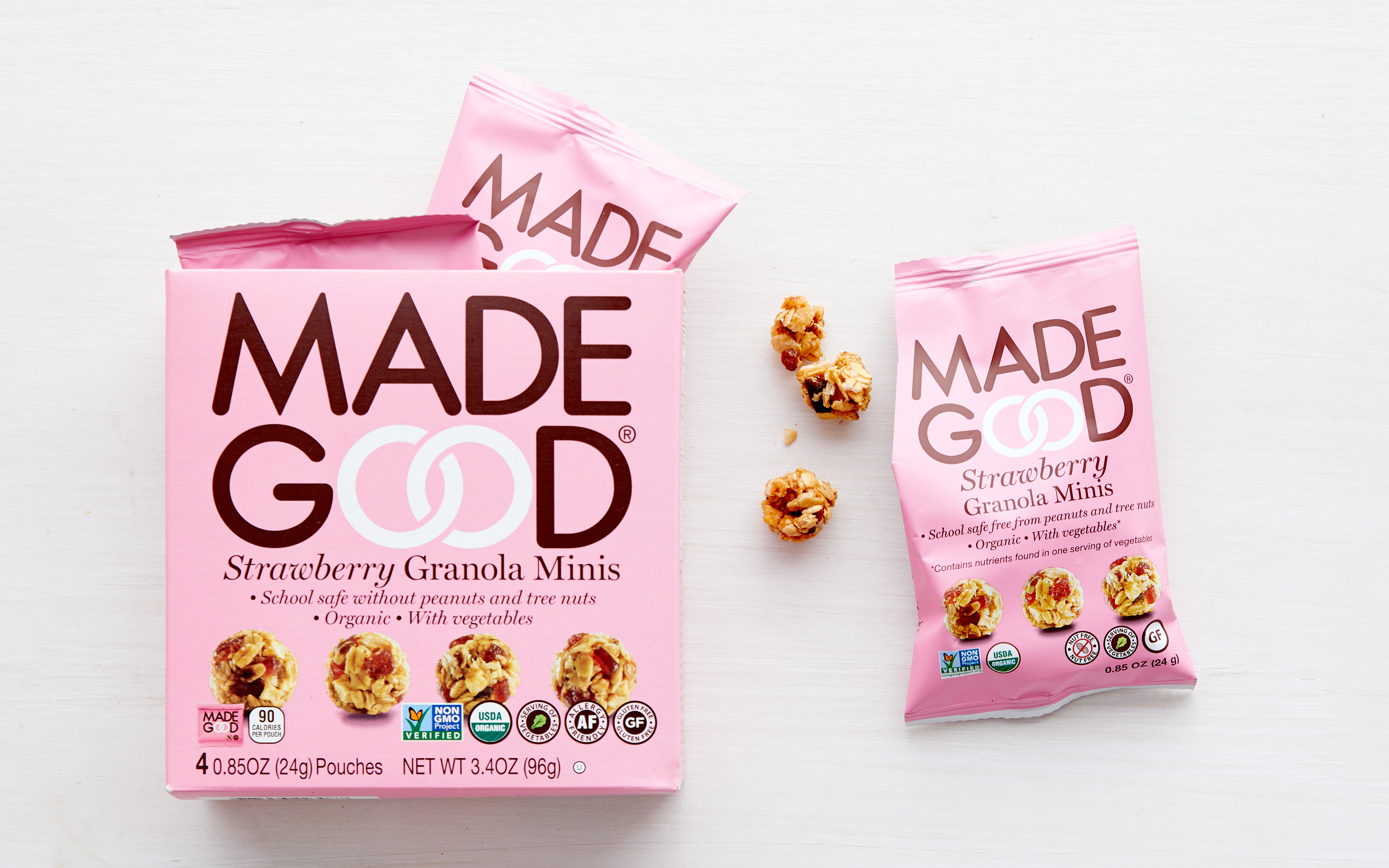 Organic Strawberry Granola Minis Madegood Foods Sf Bay