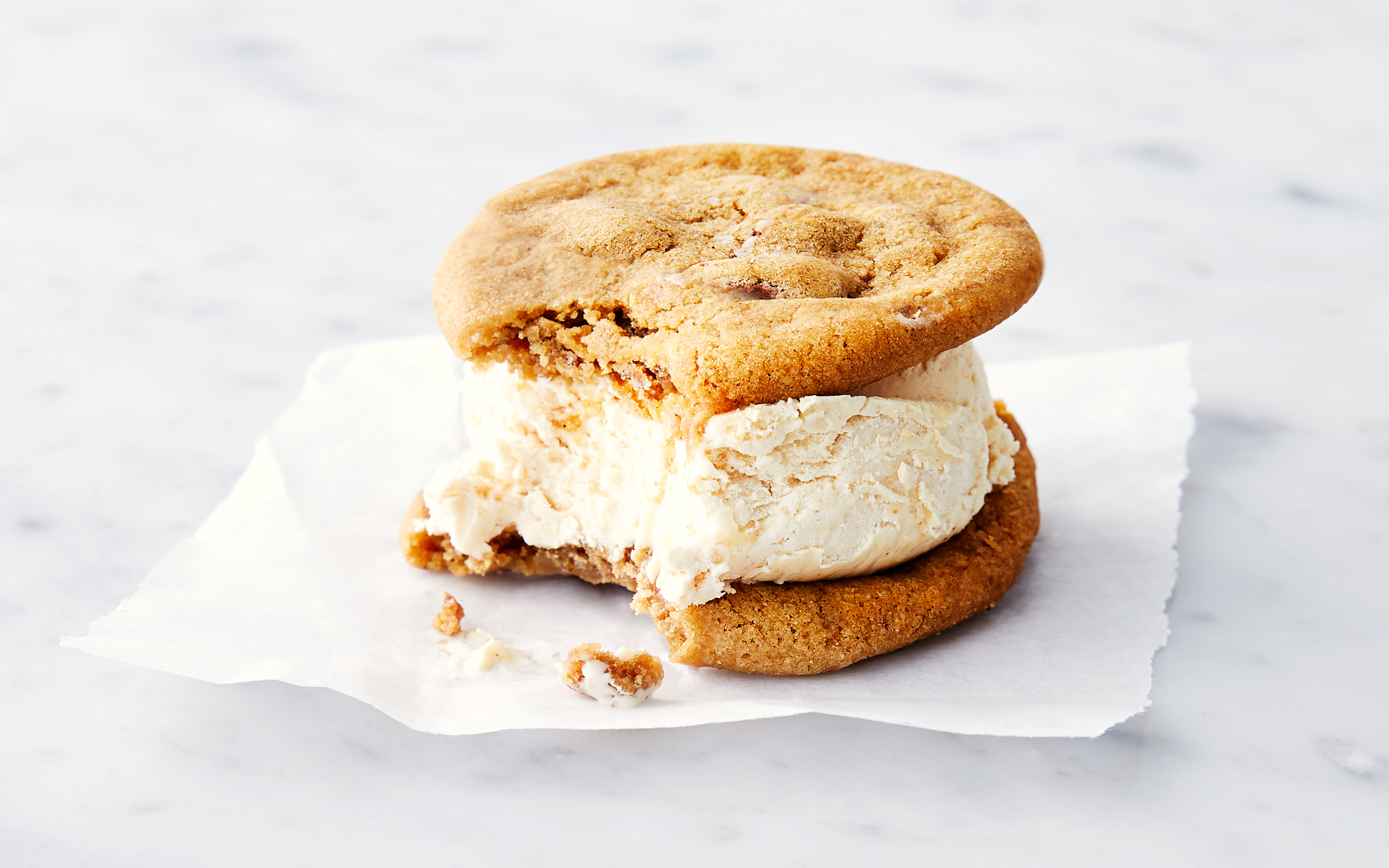 Salted Chocolate Chip Cookie Peanut Butter Ice Cream Sandwich Tara S Organic Ice Cream Sf Bay Good Eggs