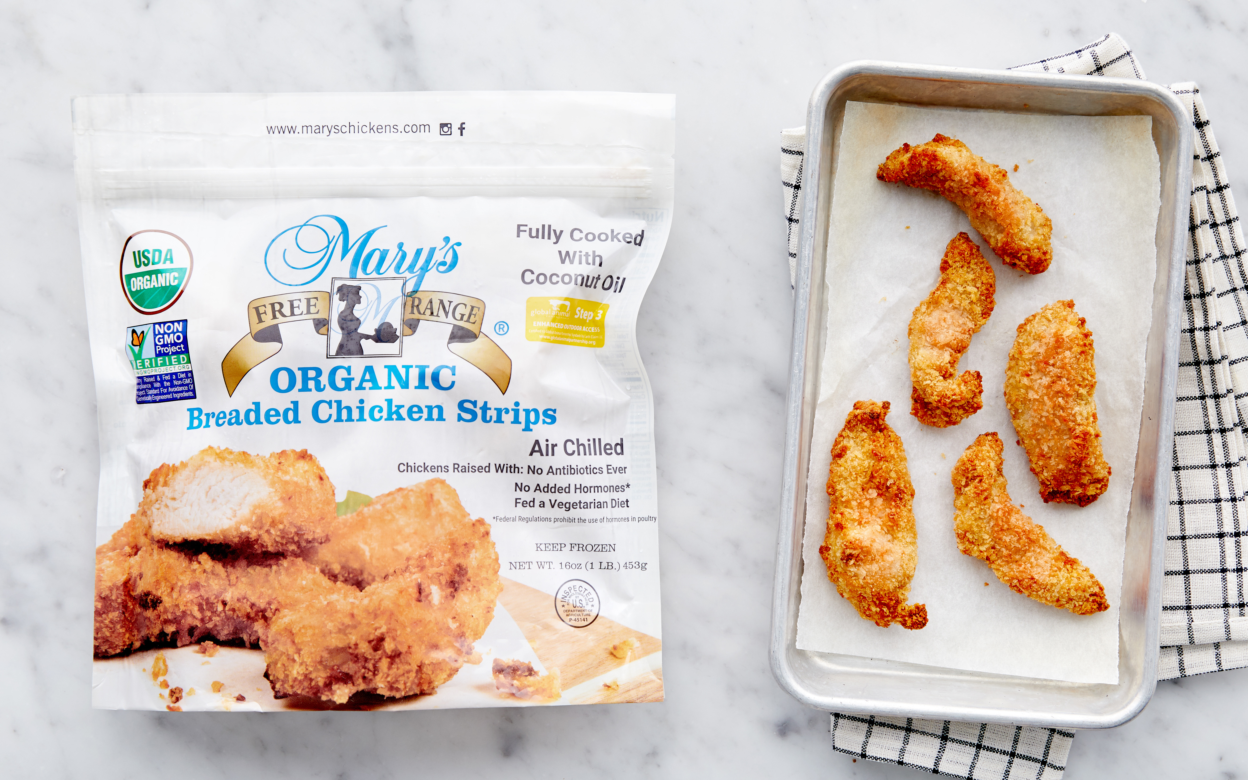 Organic Breaded Chicken Strips Frozen Mary S Free Range