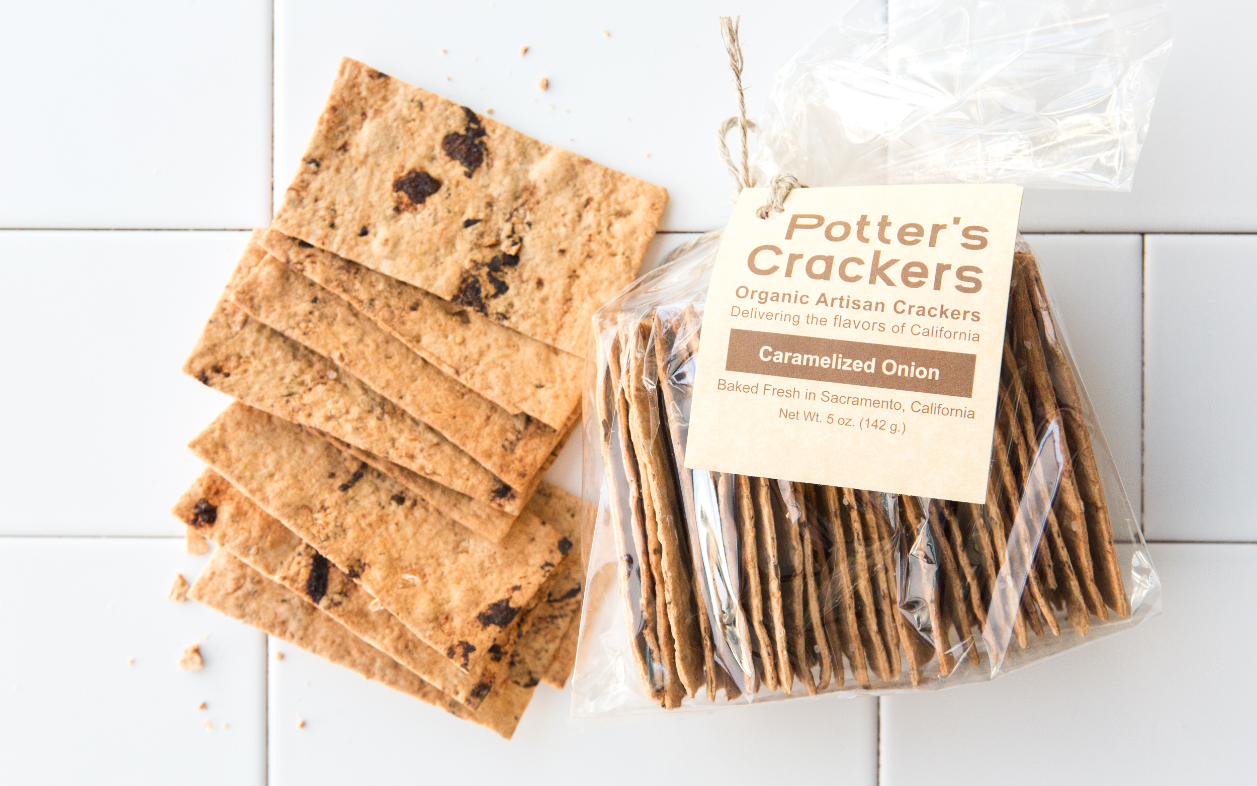 Caramelized Onion Crackers Potter's Crackers SF Bay Good Eggs