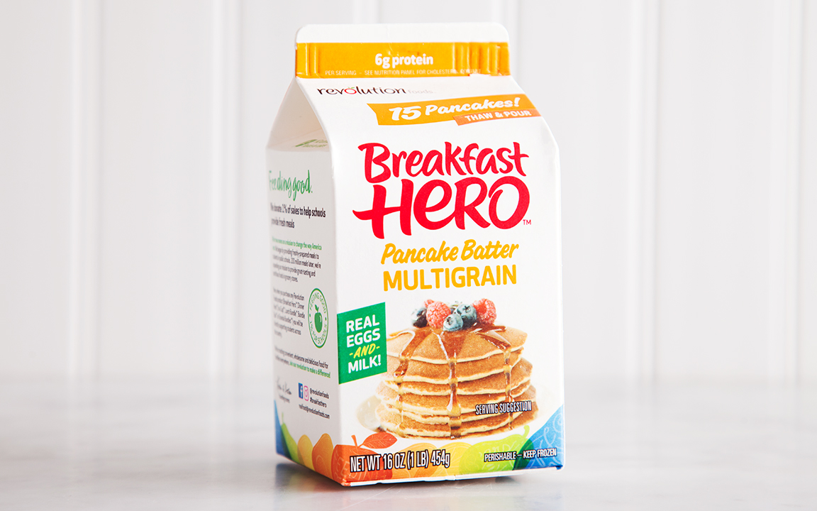 Multigrain Pancake Batter Breakfast Hero by Revolution Foods SF Bay