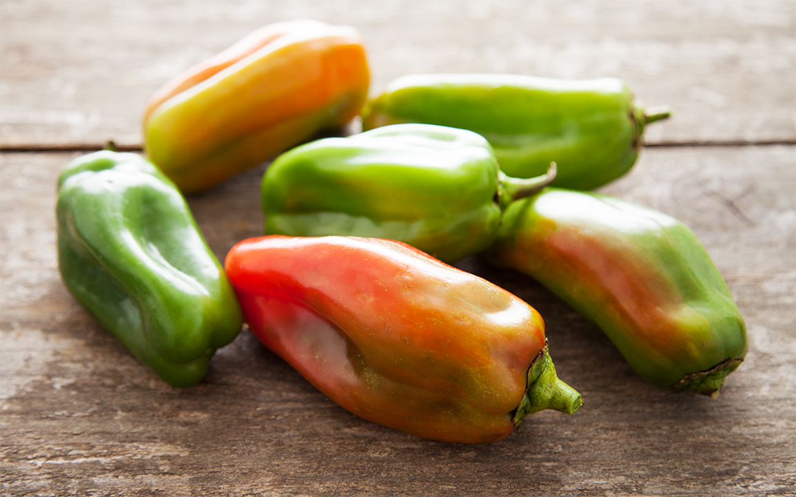 Organic Blushing Spanish Green Bell Peppers Full Belly Farm SF Bay