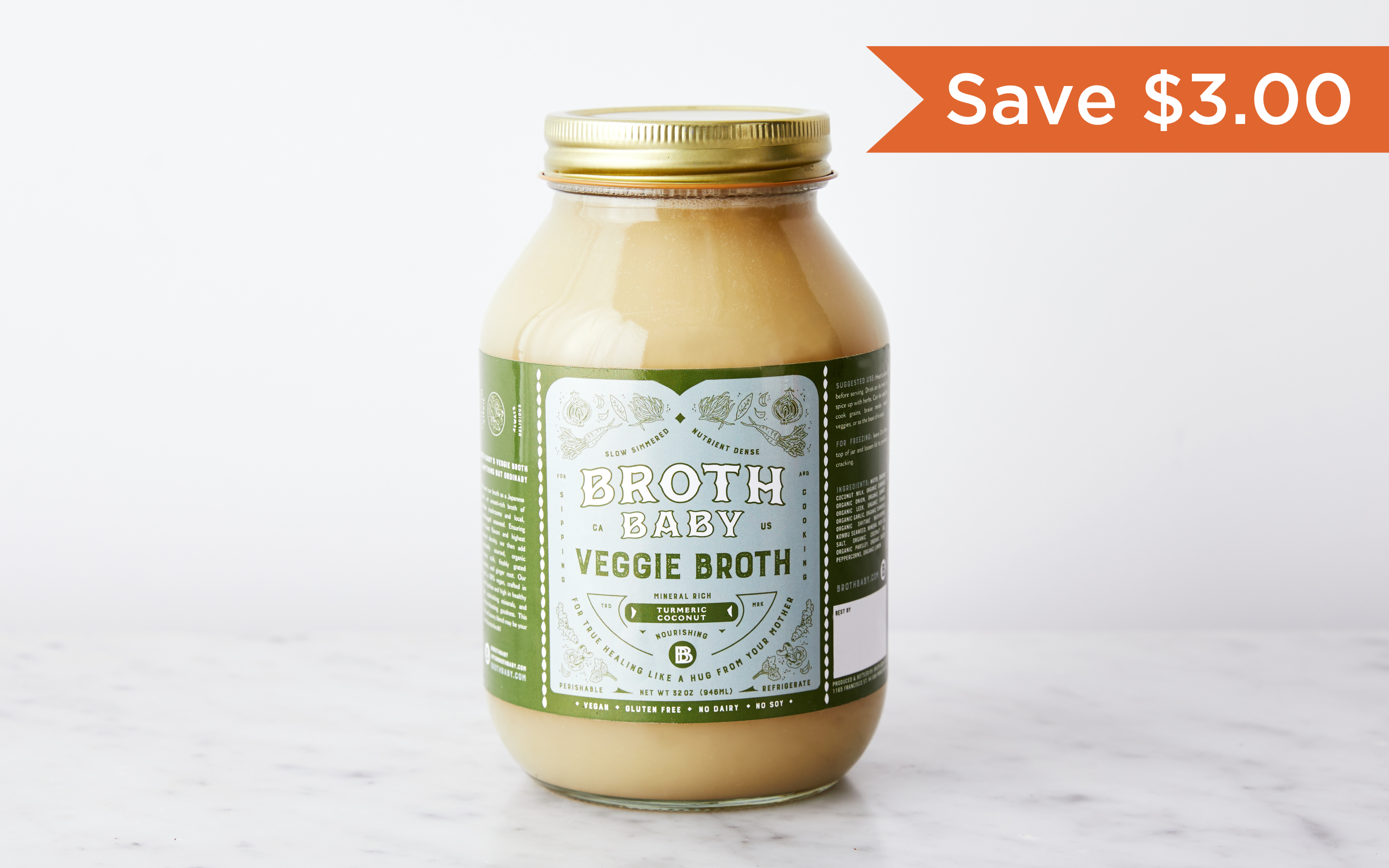 Turmeric Coconut Veggie Broth Broth Baby SF Bay Good Eggs